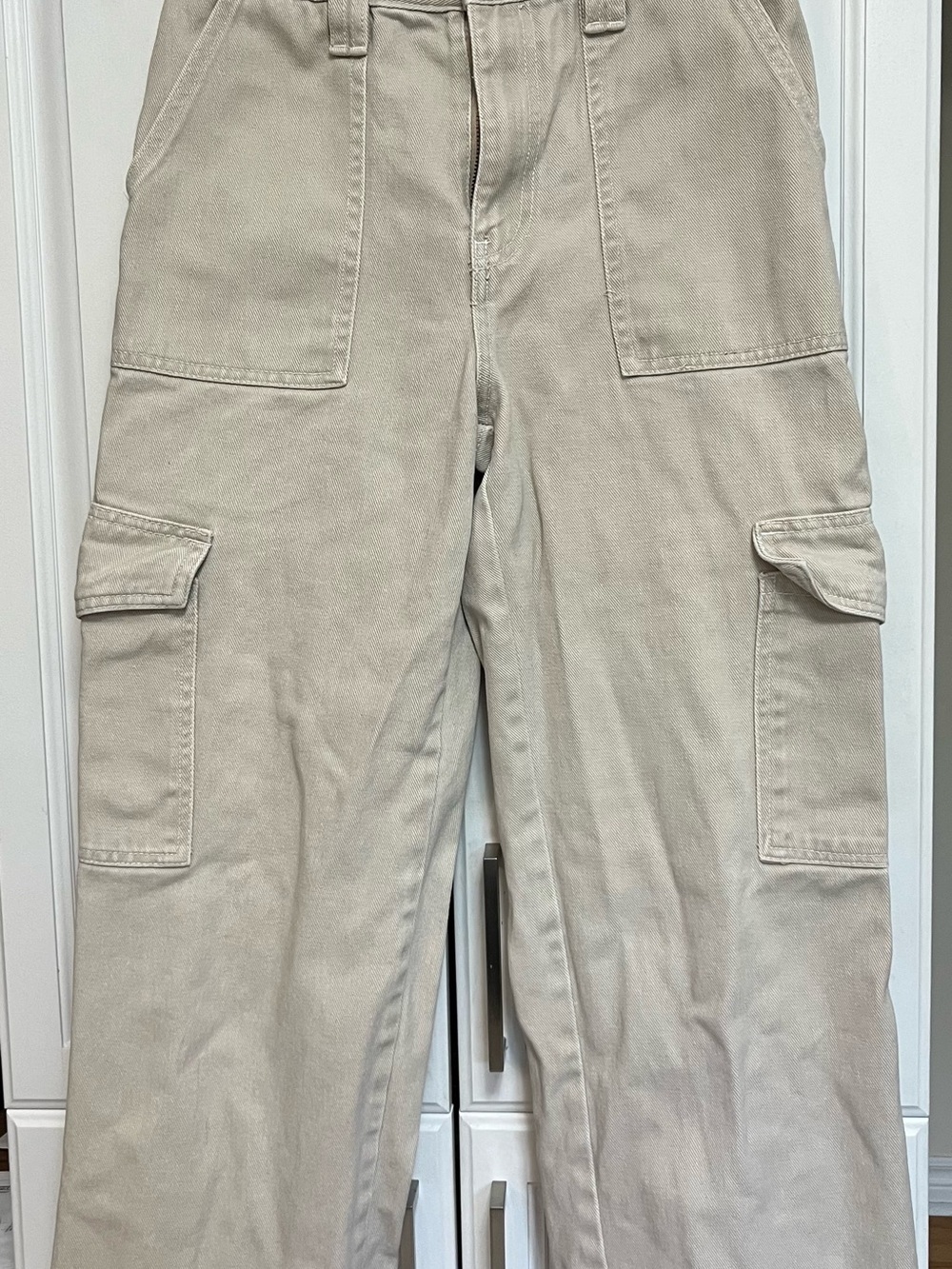 Ardene Neutral-Tone Wide Leg Cargo Jeans